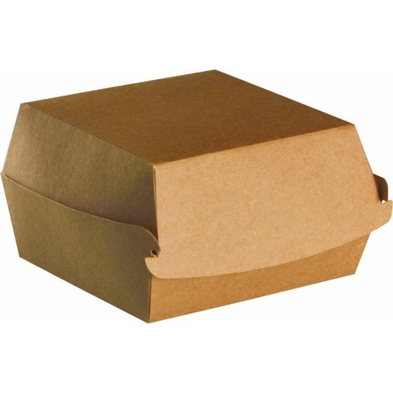 Moyenne boîte hamburger kraft brun 12 x 11,6 x 7 cm - par 100
