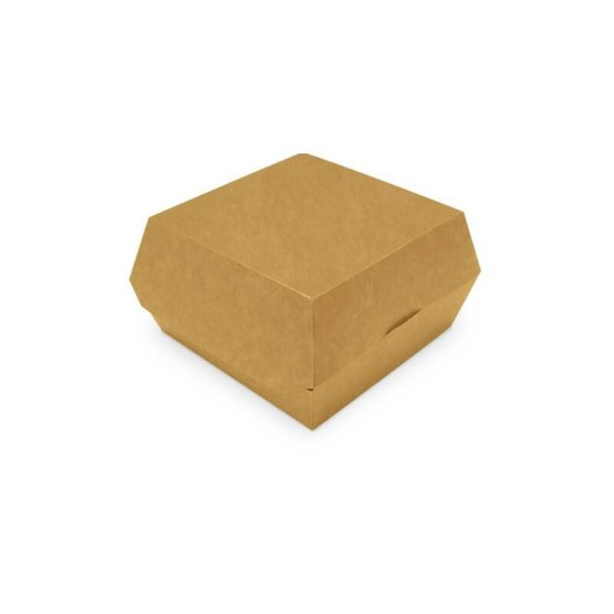 Moyenne boîte hamburger kraft brun 12,4 x 12,4 x 7 cm - par 450