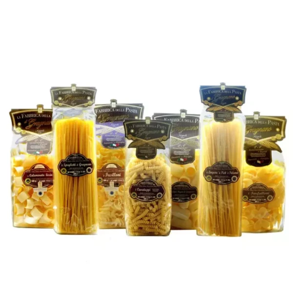 Multipack Pasta Gragnano IGP - Calamarata Paccheri Rigati Fusilloni Linguine Spaghetti Farfalloni Cavatappi 500gr x 7