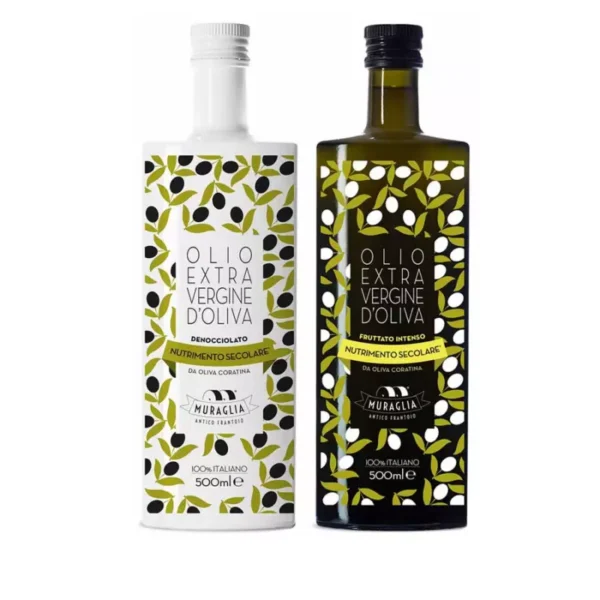 Muraglia Monocultivar Coratina Extra Virgin Olive Oil: Pitted and Intense 500 ml x 2