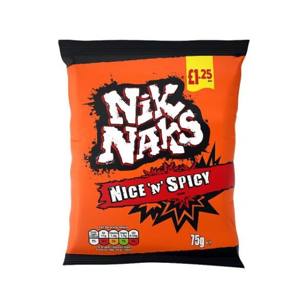 Nik Naks Nice 'n' Spicy 75g £1.25 20 Pack