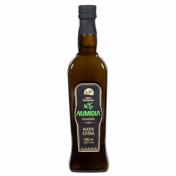 Huile d'olive NUMIDIA pure variété de l'olive Chemlal 500 ml - Huileries Ouzellaguen, Algérie