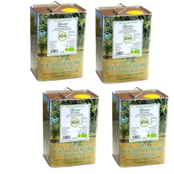 Organic Extra Virgin Olive Oil Bioliva 3 lt x 4