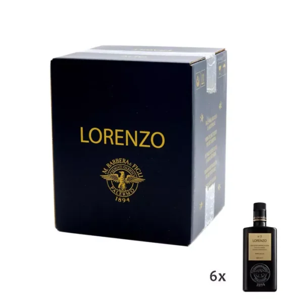Organic Extra Virgin Olive Oil Lorenzo N° 3 PDO Val di Mazara 500 ml x 6