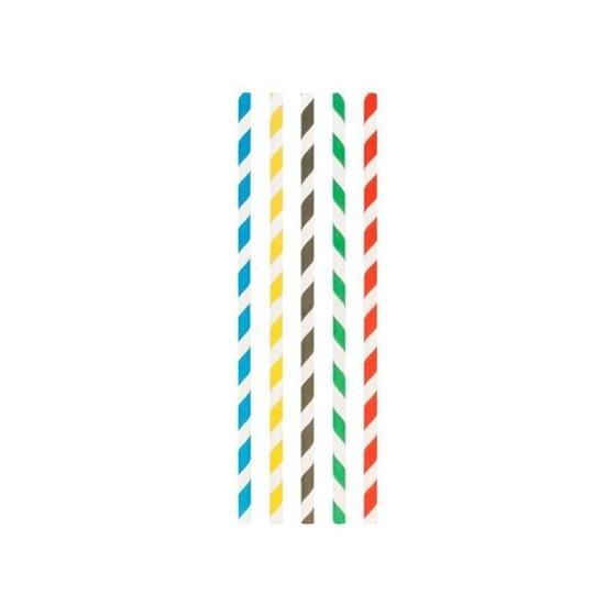 Paille papier assortie Ø 0,6 x 20 cm - par 250