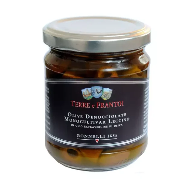 Pitted Leccino Monocultivar Olives in Extra Virgin Olive Oil 180 gr