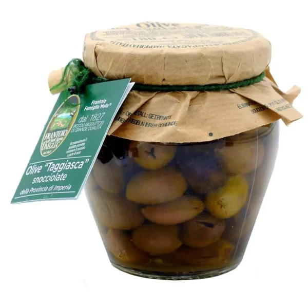 Pitted Ligurian Taggiasche Olives in extra virgin olive oil 180 gr