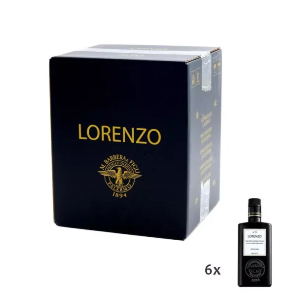 Pitted Monocultivar Nocellara Extra Virgin Olive Oil Lorenzo N° 5 500 ml x 6