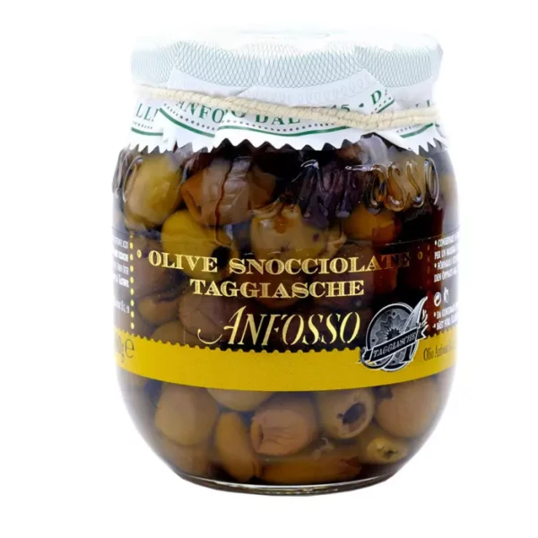 Pitted Taggiasche Olives in Extra Virgin Olive Oil 280 gr