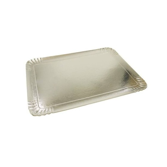 Plateau de traiteur carton argent/or 19 x 28 cm - par 25