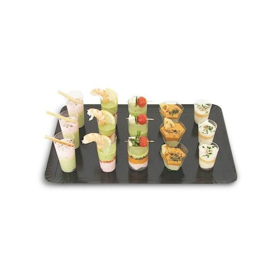 Plateau de traiteur carton noir 19 x 28 cm - par 25