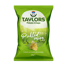 Taylors Crisps Pickled Onion 40g (24 Pack)