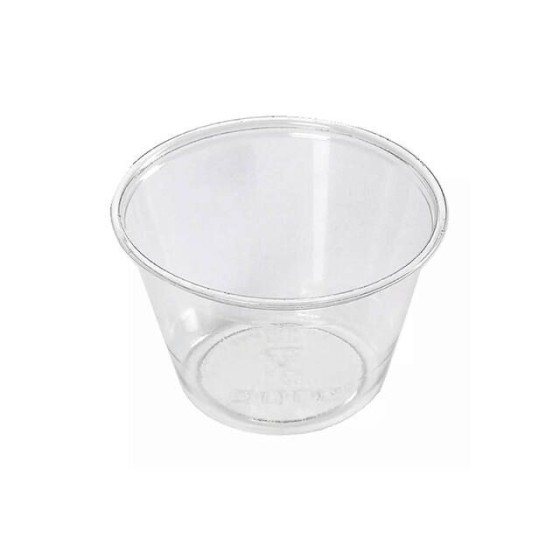 Pot à sauce plastique transparent avec couvercle 266 ml - par 50