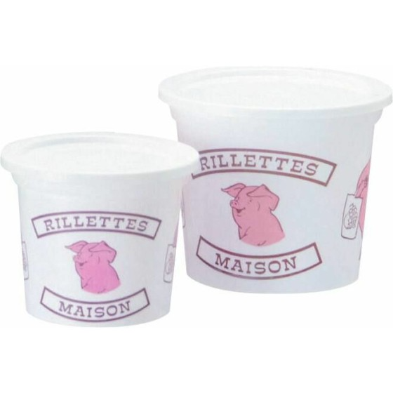 Pot plastique avec couvercle "Rillettes de porc maison" 250 ml - par 250