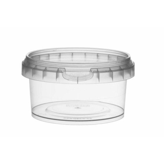 Pot plastique transparent rond avec fermeture de sécurité 210 ml - par 250