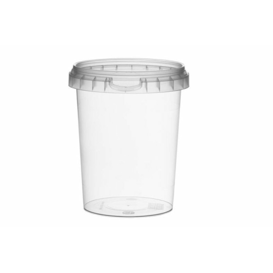 Pot plastique transparent rond avec fermeture de sécurité 520 ml - par 250
