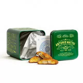 Prato Biscuits with Almonds in Green Tin Box 200 gr
