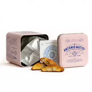 Prato Biscuits with Almonds in Pink Tin Box 200 gr