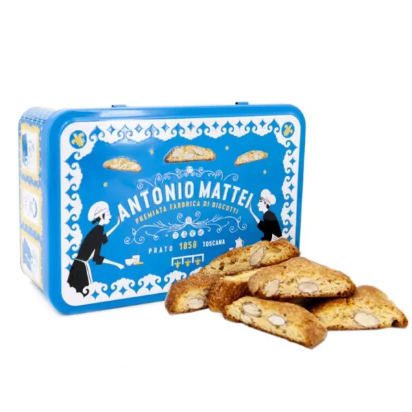 Prato Biscuits with Almonds in Renato Tin Box 300 gr