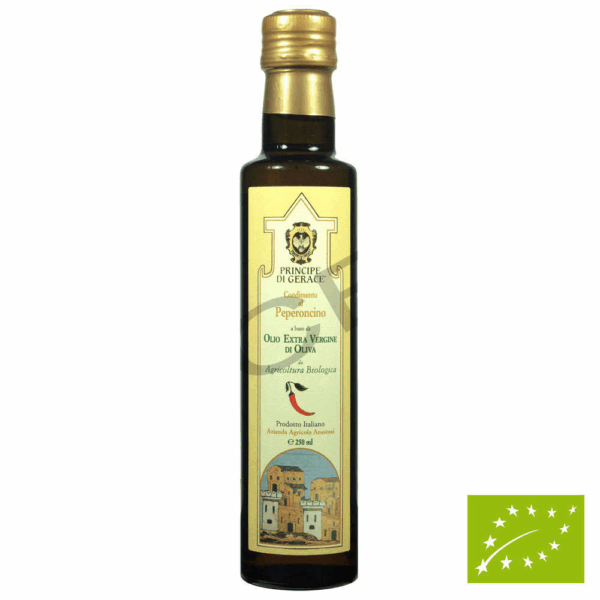 Principe di Gerace 250ml Huile d'Olive Extra Vierge BIO et Chili - Mediterranea Foods