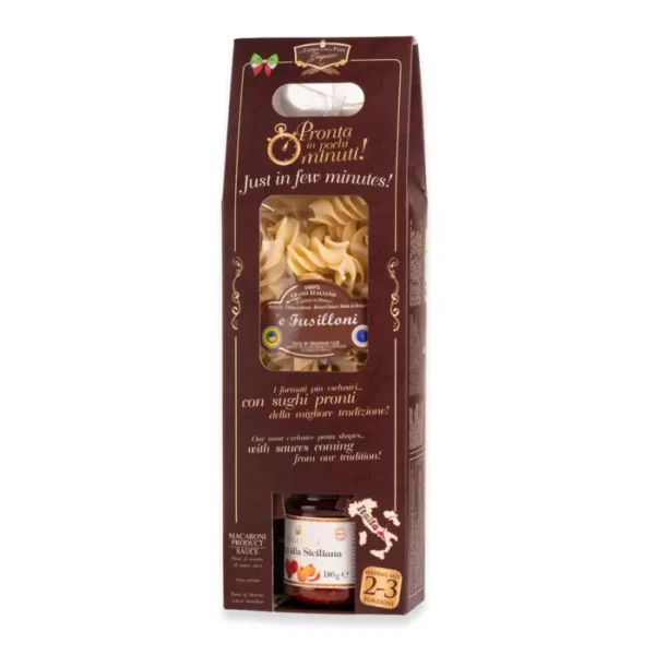 Quick Pasta Dish Surprise box with Pasta di Gragnano IGP 250 gr and ready to use pasta sauce 180 gr