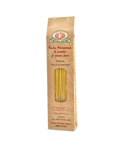 Capellini - Pâtes Capelli d'angelo à base de blé dur Paquet de 500 g - Rustichella d'Abruzzo