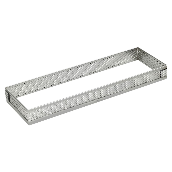 Rectangle à tarte perforé inox