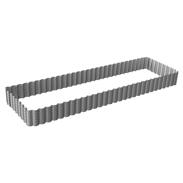 Rectangle à tarte perforé cannelé