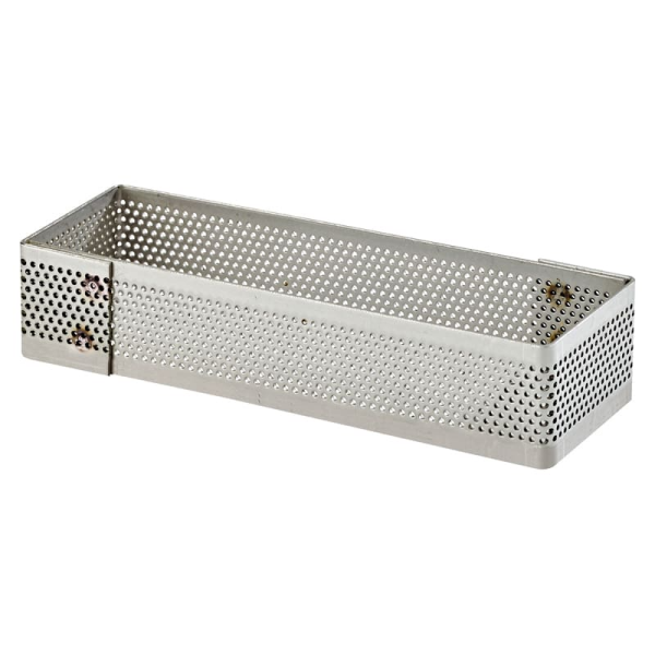 Rectangle à tarte perforé inox