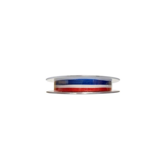 Ruban bleu blanc rouge 9 mm x 25 m - à l'unité