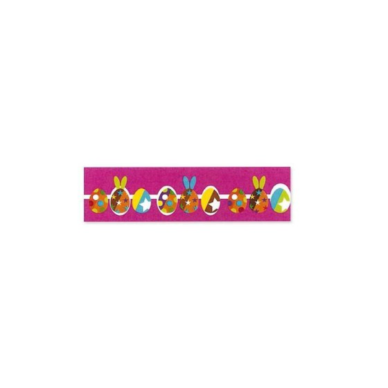 Ruban rose décor cirque de Pâques 16 mm x 20 m - à l'unité