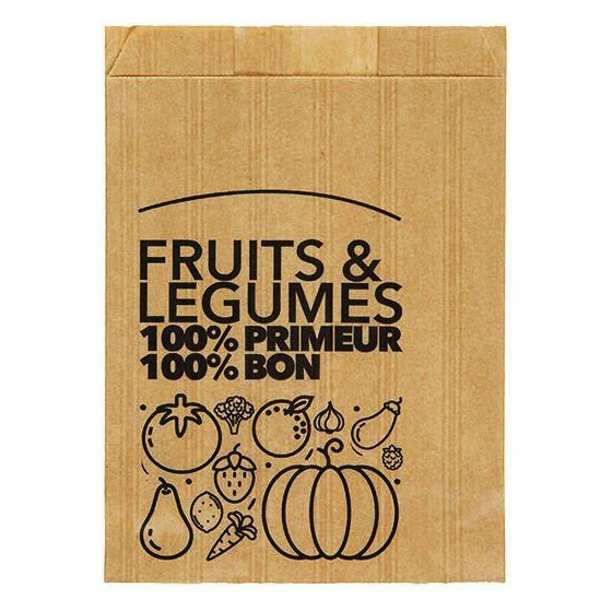 Sac à fruits et légumes kraft brun 500 g - par 1000