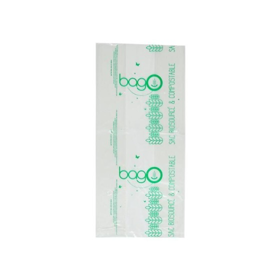 Sac à pain tranché biosourcé vert 16 + 5 + 5 x 35 cm - par 200