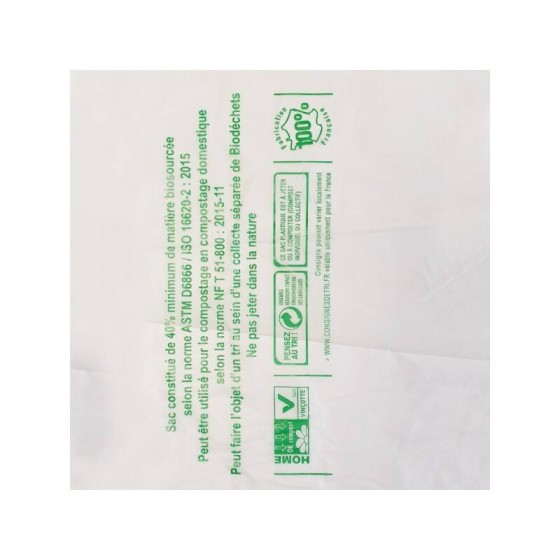 Sac liasse biosourcé transparent 30 x 35 cm - par 4000