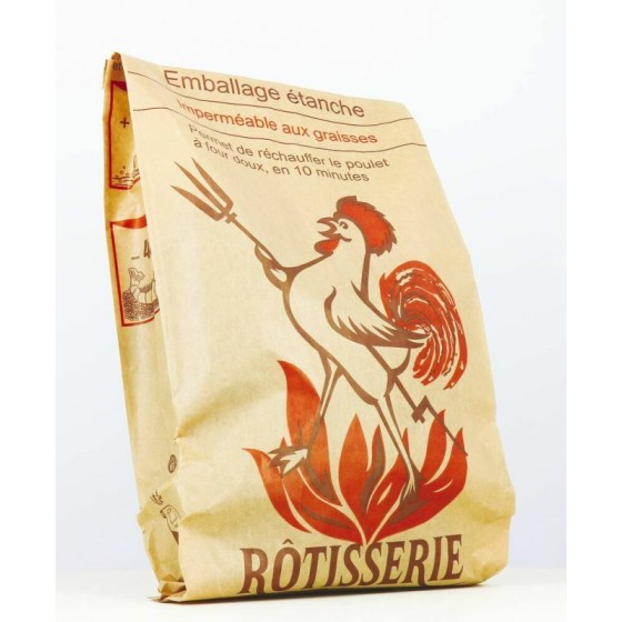 Sac poulet rôti kraft brun 18 + 13 x 34 cm - par 100
