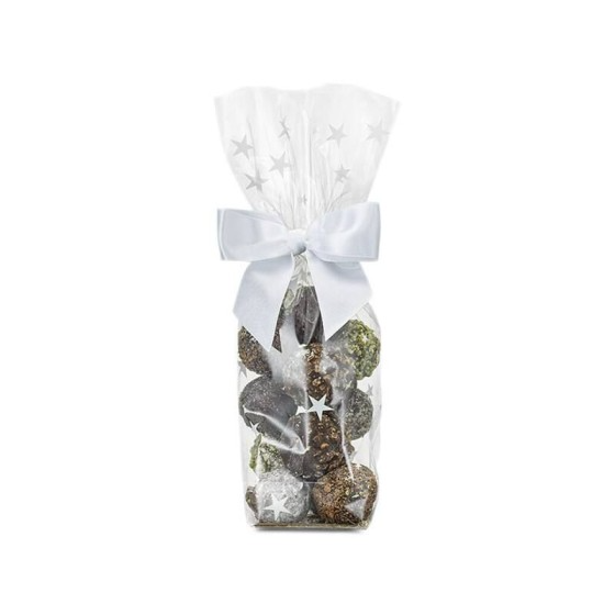 Sachet Natureflex écorné fond carton biodégradable "Galaxy White" 10 x 22 cm - par 100
