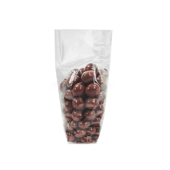 Sachet plastique écorné fond carton 12 x 27,5 cm - par 100