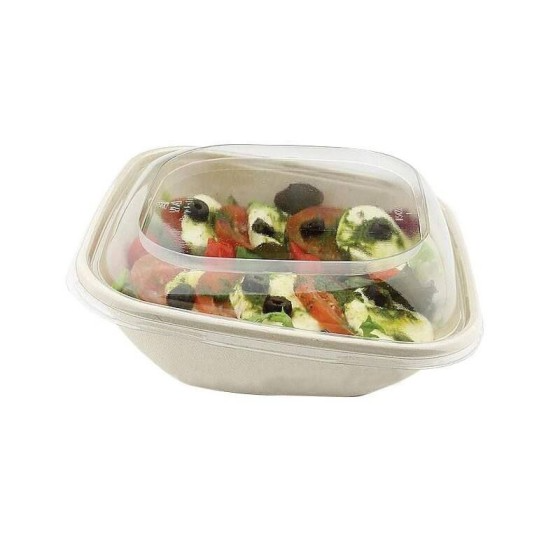 Saladier carré biseauté pulpe de canne 750 ml - par 50