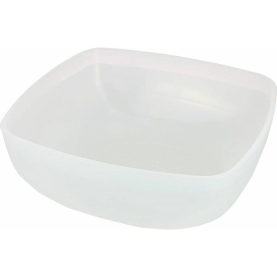 Saladier carré plastique transparent réutilisable 2300 ml - par 50