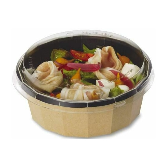Saladier carton noir/kraft Luxifood 750 ml - par 40