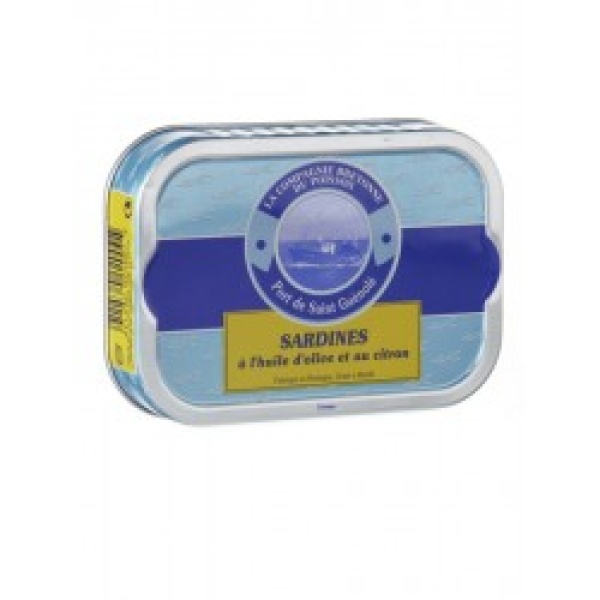 SARDINES À L'HUILE D'OLIVE ET AU CITRON BIO, 115GR*