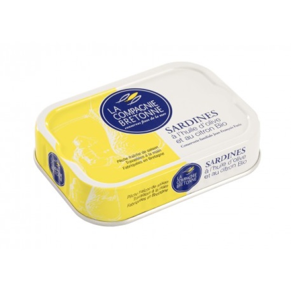 SARDINES À L'HUILE D'OLIVE ET AU CITRON BIO