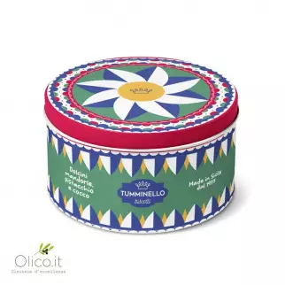 Scilla Tin Box with assorted biscuits Almond Ricci, Pistachio Ricci and Coconut Pralines 120 gr