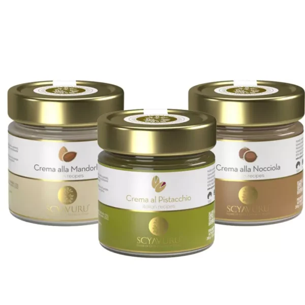 Scyavuru Spreads Trio: Almond, Pistachio and Hazelnut spread 200 gr x 3
