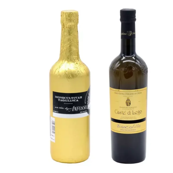 Selection of 2 Delicate Extra Virgin Olive Oils - Biancolilla and Taggiasca 750 ml x 2