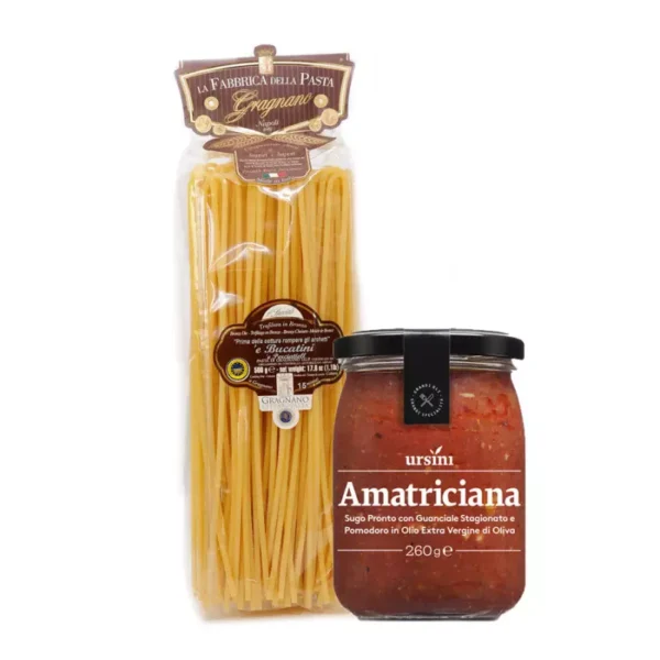 Set Bucatini all'Amatriciana - Bucatini di Gragnano IGP 500 gr and Amatriciana Sauce 260 gr