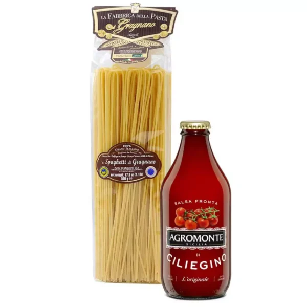 Set Pasta al Pomodoro - Spaghetti di Gragnano IGP 500 gr and Salsa Ciliegino Agromonte 330 gr