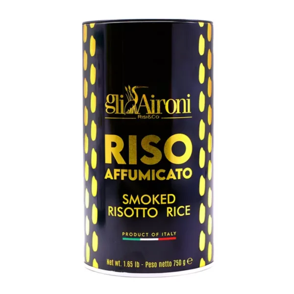 Smoked Carnaroli Rice in Black and Gold Tin 750 gr