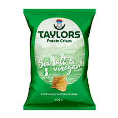 Taylors Crisps Sea Salt & Vinegar 40g (24 Pack)