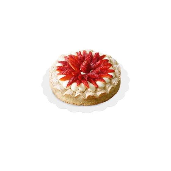 Support carton rond festonné blanc Ø 19 cm - par 250